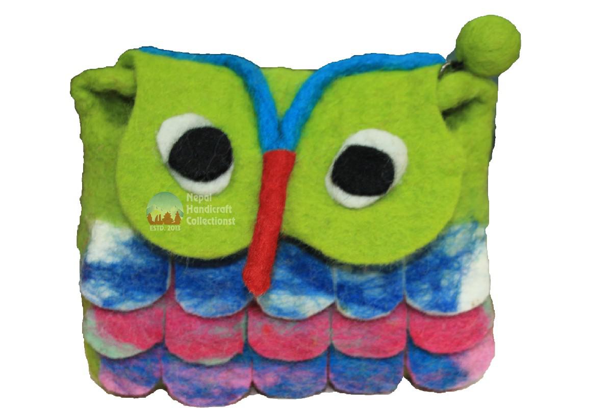 Felt purse green mix