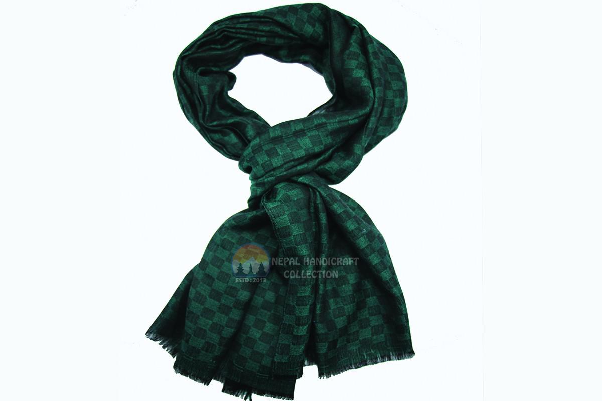 200 Count ultra thin pashmina shawl -Green with black